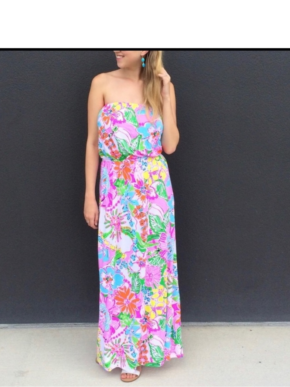 Lilly Pulitzer for Target Nosey Posey Maxi Dress Sz M - Picture 2 of 7